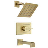 SOOOHOT brushed gold shower head delivers a wide, refreshing rain spray.