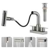 SOOOHOT pull-down faucet in brushed nickel for precise sink cleaning.