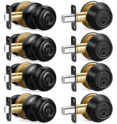 Sopoby 4-sets entry door knob and deadbolt front view for easy access
