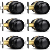 Sopoby black door knob front view highlights modern design and durable finish