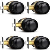 Sopoby black door knob pack front view highlighting round keyless design for contemporary interiors.