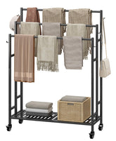 SORCEDAS 3-tier towel rack front view highlights tall design for drying multiple towels efficiently.