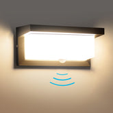 Sorfia 18W motion sensor outdoor light activating at dusk near the entryway