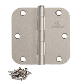 SORGMACH brushed nickel door hinges front view; 12-pack for seamless operation