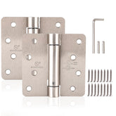 SORGMACH self-closing hinge front view in satin nickel for interior doors