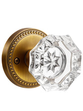 SORWDUERM antique brass door knob with crystal accent for hallways.