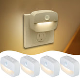Sossi motion sensor night light plug-in 4-pack front view for hallway illumination.