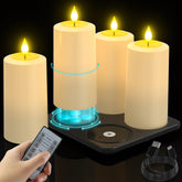 SoulBay flameless candles on charging base for easy USB-C recharge.