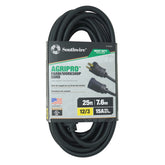Southwire AGRIPRO extension cord coil ready for farm and workshop tasks.