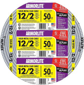 Southwire Armorlite 12-2 copper cable with THHN/THWN for durable residential wiring in trays.
