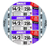 Southwire Armorlite MC aluminum armored cable 14/2 600V coil for durable power distribution.