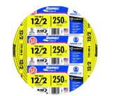 Southwire Romex SIMpull 12-2 yellow cable, 250 ft, ideal for residential wiring