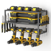 Spacecare power tool organizer on wall with four drill slots for organized storage