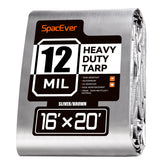 SpacEver heavy-duty tarp protecting outdoor equipment from weather.