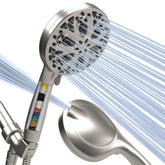 SparkPod filtered shower head with 10 spray modes for personalized cleansing