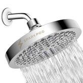 SparkPod high-pressure rain shower head delivers immersive full-body rinse.