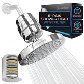 SparkPod luxury filtered shower head 6-inch chrome finish delivers spa-like water pressure.