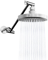 SparkPod round rain shower head with 11-inch arm extension for full-body coverage.