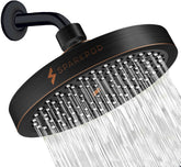 SparkPod high-pressure rain shower head in vintage bronze delivers immersive full-body coverage