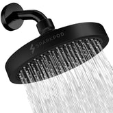 SparkPod midnight black matte 6-inch rain shower head delivers immersive rainfall.