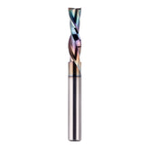 SpeTool downcut spiral router bit close-up shows durable coating for extended life