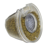 Speakman Anystream replacement filter in a round polished housing reduces chlorine in shower water