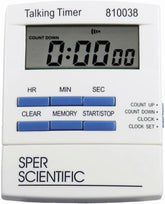 Sper Scientific Talking Lab Countdown Timer with voice announcements for hands-free timing