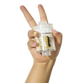 Sproos! shower filter cartridge with two-stage filtration reduces chlorine for a cleaner shower.