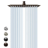 SR SUN RISE 12-inch brass rain shower head angled view for full-body coverage.