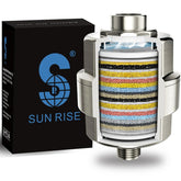SR SUN RISE 20-stage filter close-up shows enhanced media for clean showers
