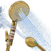 SR SUN RISE filtered handheld shower head in brushed gold for a cleaner water experience