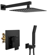 SR SUN RISE 10-inch rainfall showerhead delivers immersive coverage.