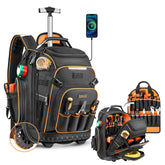 Srotek tool backpack with wheel; smooth swivel wheels for effortless transport