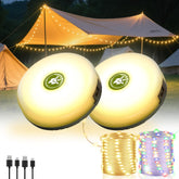 Staaricc 2-pack camping string lights for ambient outdoor lighting at picnics and gatherings.