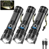 Staaricc 3-pack rechargeable flashlights for home and outdoors, with emergency-ready power