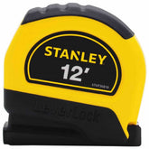 Stanley STHT30810 LeverLock 12 ft tape measure with self-lock blade for one-handed use.