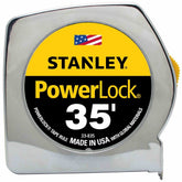 STANLEY PowerLock 35ft pocket tape measure case for on-site protection.