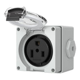 STARELO 50A outlet box front view for rugged outdoor setups.