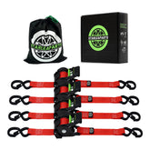STARLEAPARTS retractable ratchet strap red 1in 12ft for secure, quick tie-downs.