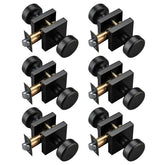 STARPY 6-pack black door knobs with square rosette for modern interiors