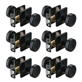 Starpy six-pack black door knobs with square rosette for a modern interior look