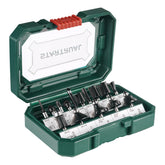 STARTRUAL 15-piece set with 1/4-inch shank router bits for precise cuts.