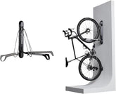 Steadyrack ProFlex Wide vertical wall mount keeps bikes off the floor, freeing garage space.