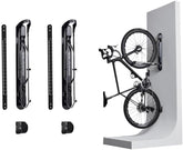 Steadyrack ProFlex Wide on wall stores bikes securely for easy access.