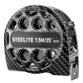 Steelite 25ft tape measure with stainless steel blade for precise indoor and outdoor use
