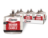 Sterno 100-Hour Emergency Candle in plastic bottle for long-lasting light.
