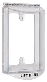STI-6519 single-gang clear cover close-up protects outlets from vandalism