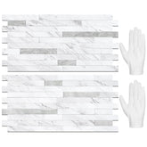 STICKGOO 20-sheets backsplash tiles in white marble look for a quick kitchen upgrade