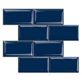 stickgoo deep blue subway tile pack for a bold kitchen backsplash.