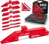 STIITEW eight-piece aluminum setup bars in a case for quick router table adjustments